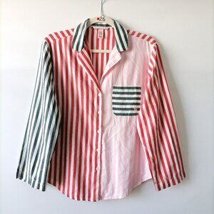 Victoria's Secret Womens Multicolor Long Sleeve Striped Sleepshirt Size S